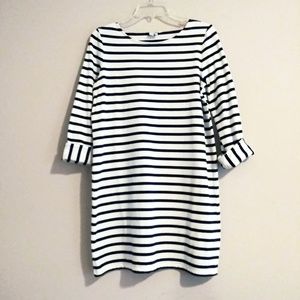 Boden Black & Cream Striped Tunic Dress, Size 6
